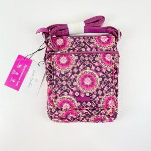 Vera Bradley Mini Hipster Raspberry Medallion Performance Twill